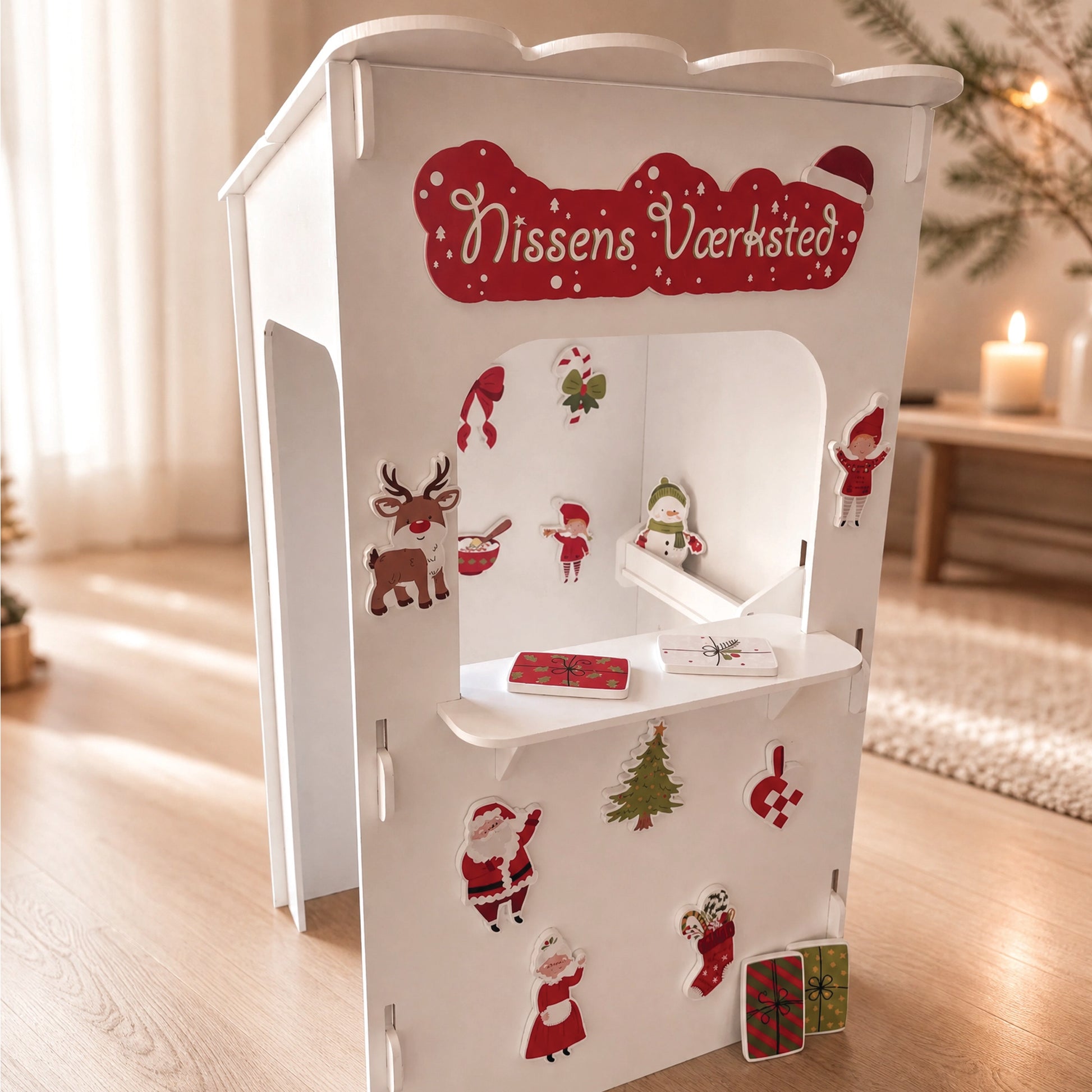 Playhouse with Christmas decorations