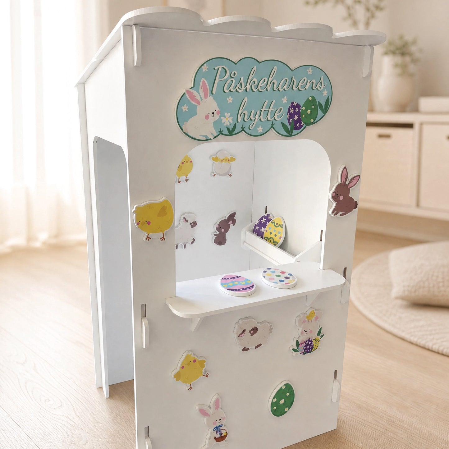 Playhouse with easter theme decorations